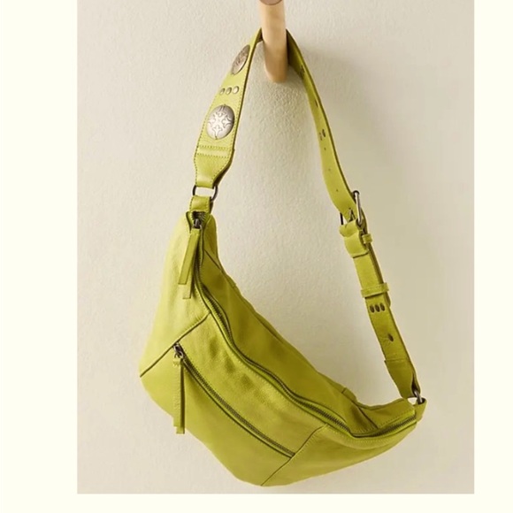 Free People Handbags - NWT‼️Free People Wilder Embellished Sling Bag - Yuletide Lime
